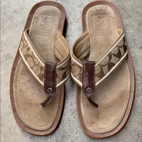 coach flip flops mens